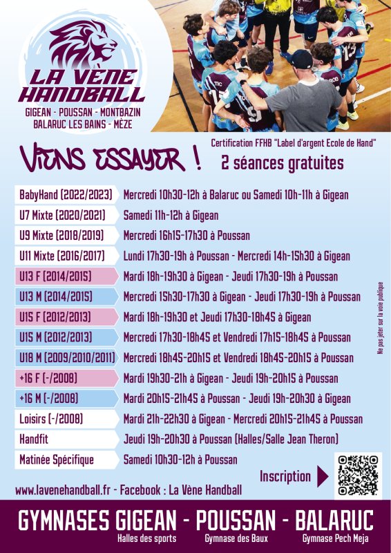 Venez essayer le HandBall ou le HandFit !